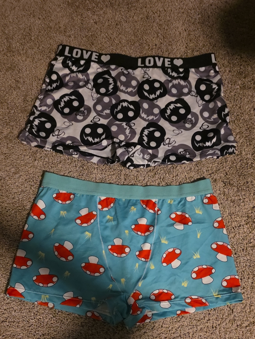 Women's Boy Shorts, Mushrooms And Pumpkins, 2 Pairs